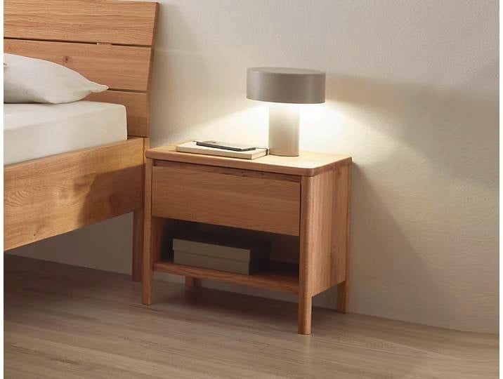 Nachtkommode Metallfrei 'Natura Oak II' 45x43cm Wildeiche massiv