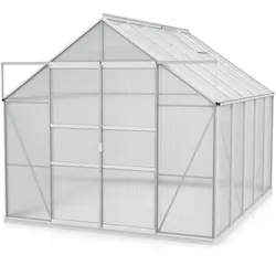 Vitavia Gewächshaus Mars 8300 inkl. 2 Dachfenstern - 8,3 m2 -Alu-blank eloxiert-4 mm Hohlkammerplatten