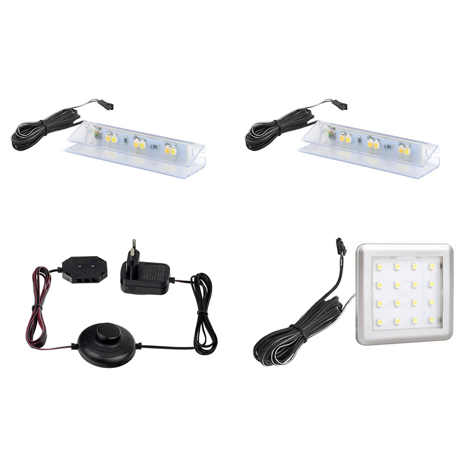 home24 LED-verlichting VIII grijs en transparant