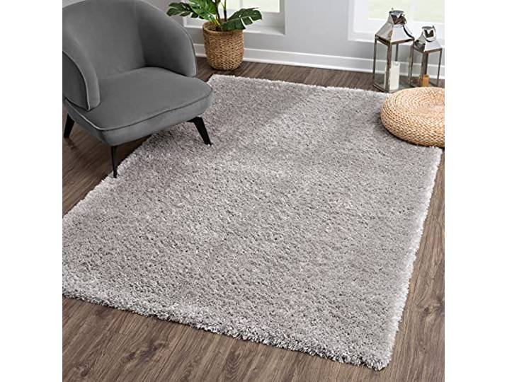SANAT Porto Shaggy Wohnzimmer Teppich - Hochflor Zottel-Teppiche für Wohnzimmer, Schlafzimmer, Küche, Flure, Kinderzimmer - Leicht Zu Reinigen, Superweich, Modern Teppich Grau 160 x 230 cm