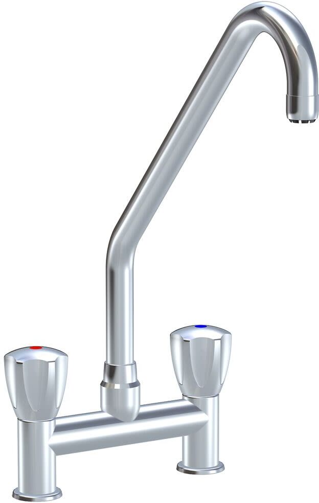 KWC Gastro Zweigriff-Spültisch-Brückenbatterie für die Profiküche, Höhe 39,2 cm