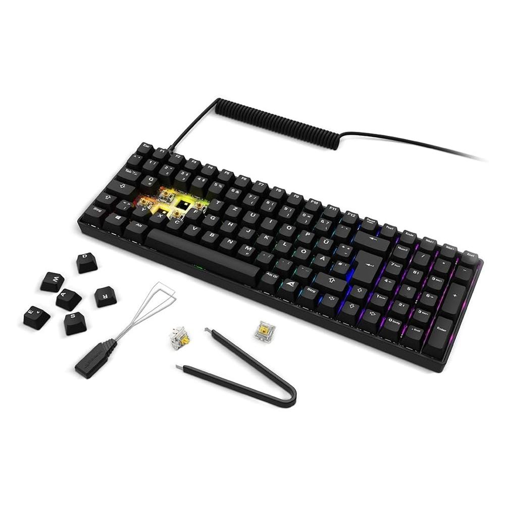 Sharkoon SGK50 S2 PBT bk Gateron GPRO Yellow DE (DE, Kabelgebunden, Kabellos) (4044951040872)