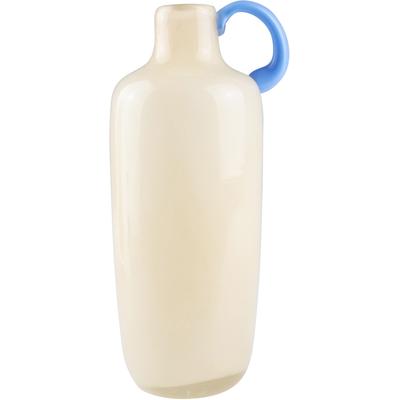 Dekovase AM DESIGN "aus Glas mit braunem Körper und blauem Griff", blau (klar, blau), B:9cm H:19cm, Glas, Vasen, ein außergewöhnliches Design für Ihr Zuhause