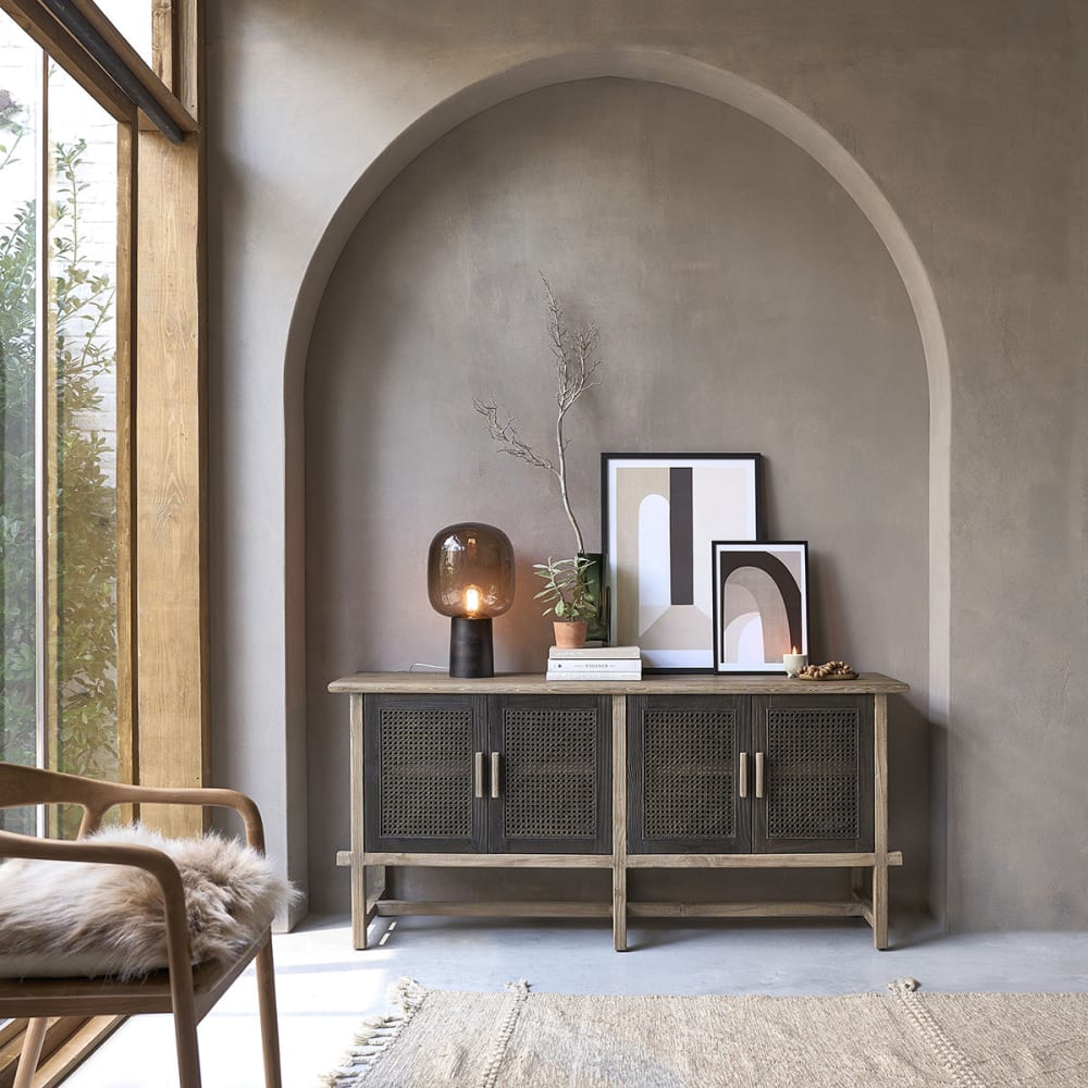 BERAH GETAH Buffet en pin massif recyclé 173 cm Gris 173x80x45cm