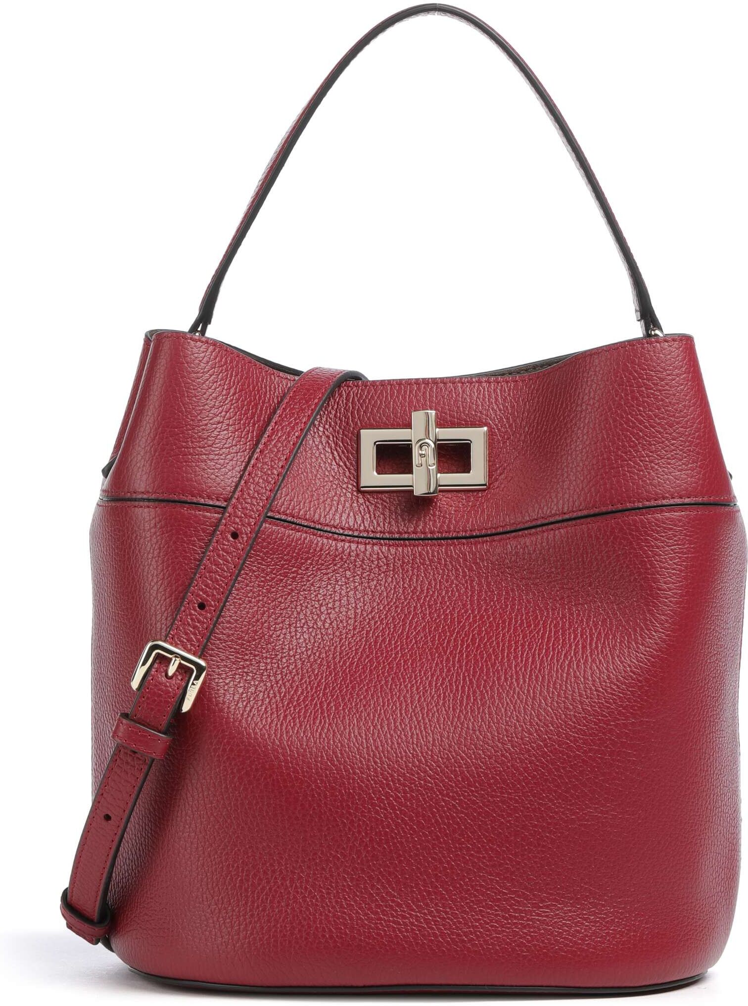 Furla Amelia M Bucket Handtasche aus Leder, rot