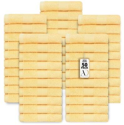 Ample Decor Highly Absorbent Cotton Plush Washcloths 12x12 Inch - 50 Pcs
