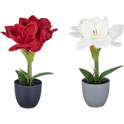 Kunstblume CREATIV GREEN "Amaryllis", rot (bunt), H:35cm, Polyester, Kunstpflanzen, mit traumhaft schöner Blüte