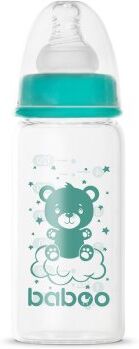 Baboo Anti-colic Glass Feeding Bottle Narrow Neck biberão de vidro 0m+ 1 un.. Anti-colic Glass Feeding Bottle Narrow Neck