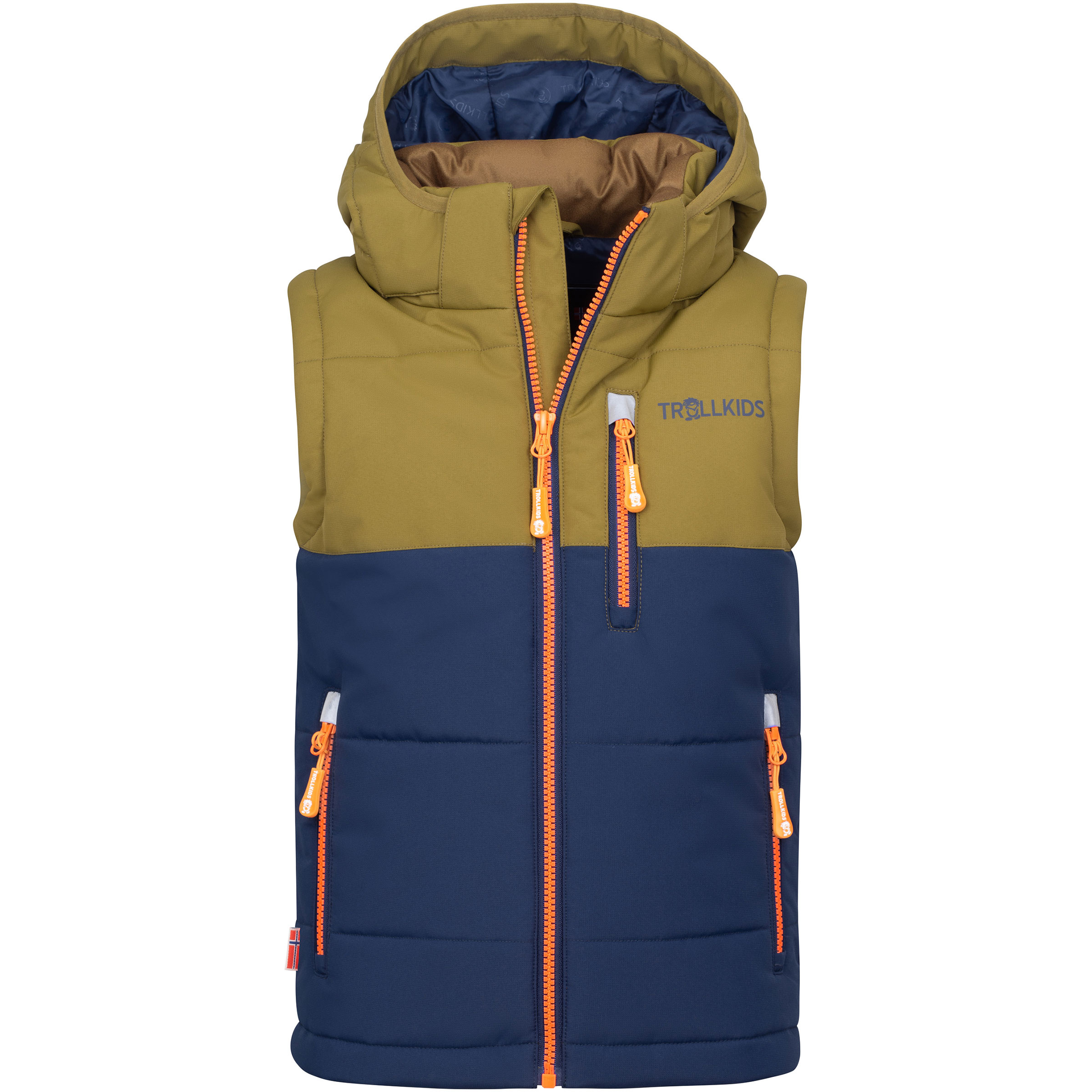 Trollkids Narvik XT Weste Kinder Isolationswesten spruce green-navy Größe 104 Trekking Isolierend