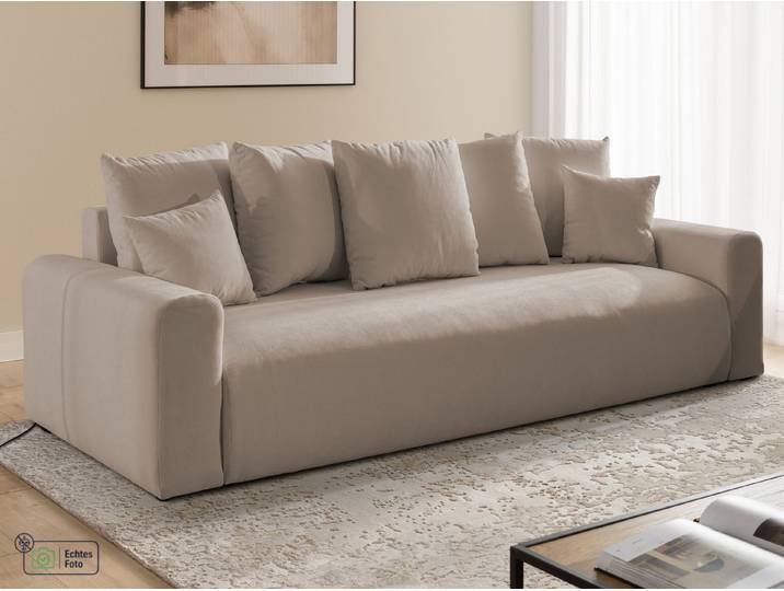S-Style Möbel Schlafsofa Calma mit Bettkasten im Bumpy-Design, aus Webstoff mit Wellenfederung und hohem Sitzkomfort