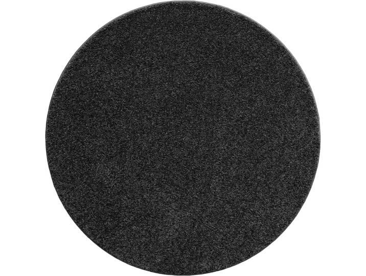 Tapis salon moderne moelleux, anthracite, 160 cm ronde