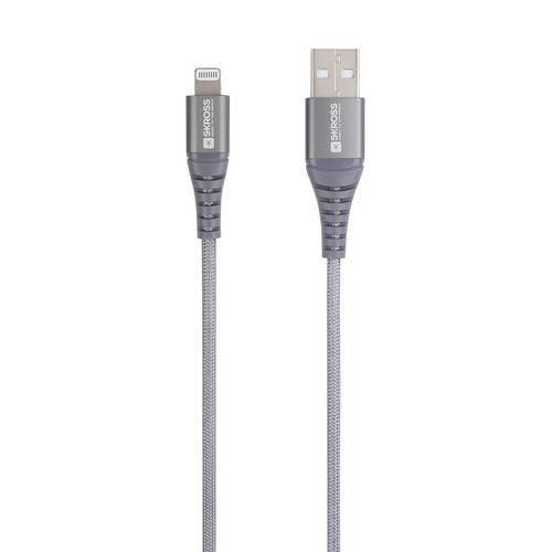 Skross USB-Kabel USB 2.0 USB-A Stecker 1.20m Grau Rund, Flexibel, Stoff-Ummantelung SKCA0011A-MFI120CN
