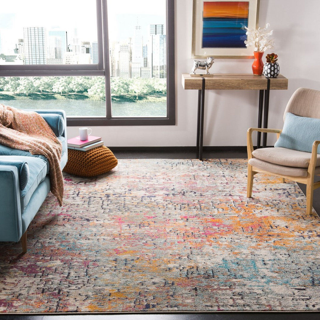 Rio Farmersville Abstract Area Rug Pink Rectangle 160 x 229 cm