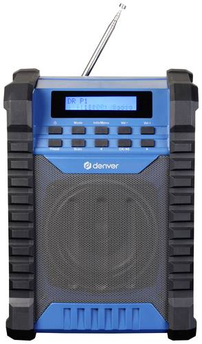 Denver WRD-60 Baustellenradio DAB+, DAB, UKW AUX, UKW, DAB+ wiederaufladbar, spritzwassergeschützt Schwarz, Blau