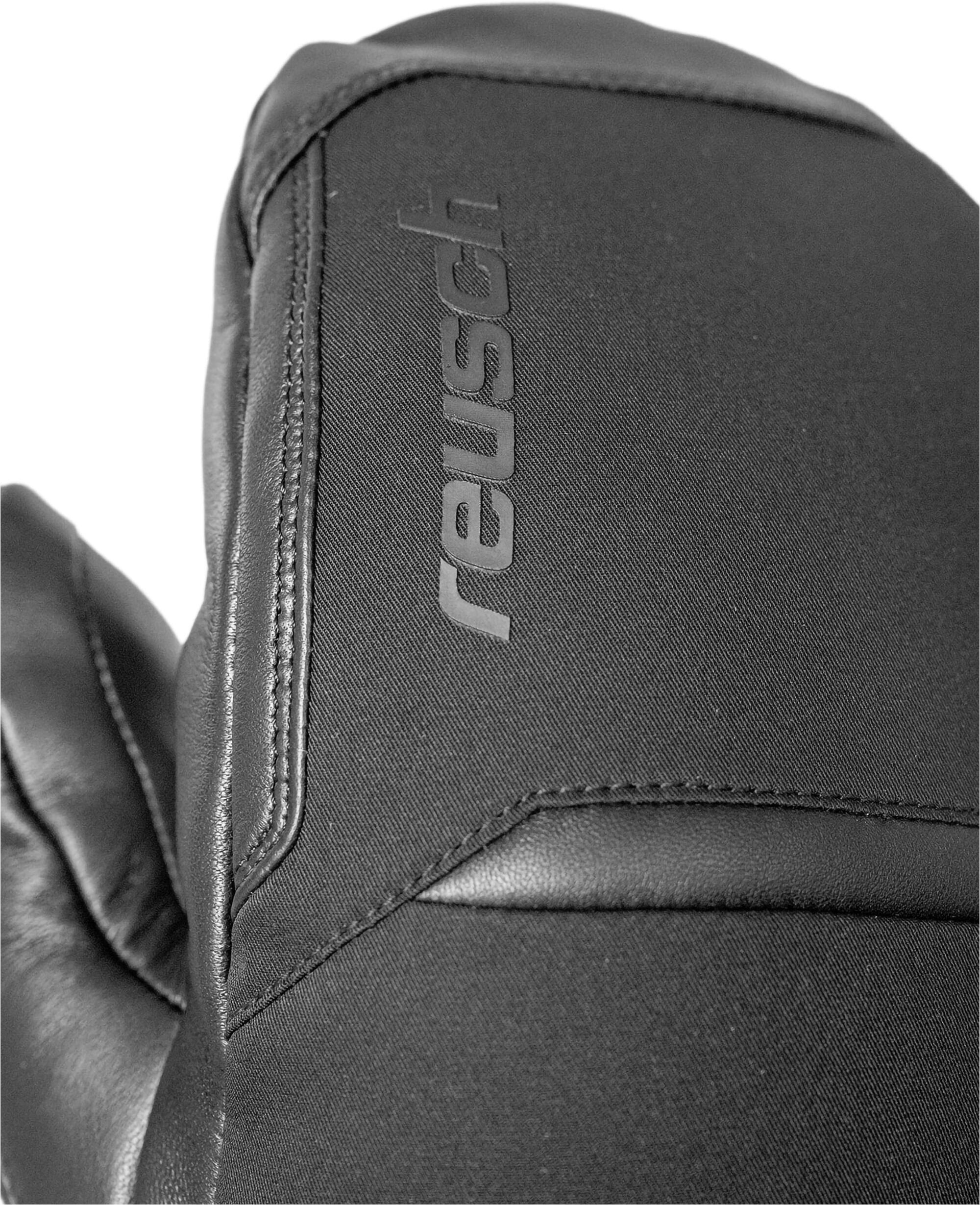 Fäustlinge REUSCH "Volcano Pro", Damen, Gr. 6,5, schwarz, 35% Polyamid, 32% Leder, 25% Polyester, 7% Elasthan, unifarben, Handschuhe Fäustlinge, mit wasserabweisender Eigenschaft
