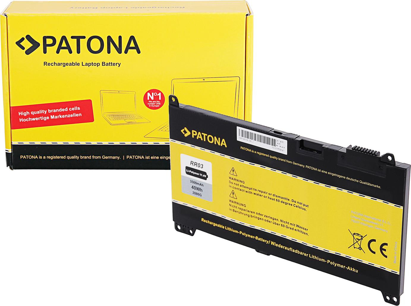 Patona accu voor HP 430 G4, 440 G4, 450 G4, 455 G4, 470 G4, modelnummer RR03XL