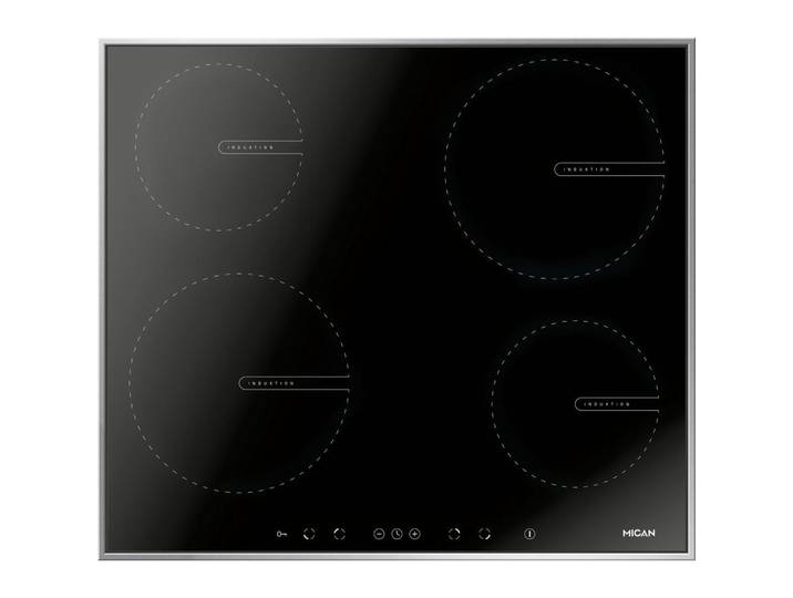 Mican Induktionskochfeld, Schwarz, Metall, Glas, 57.5x50.5x5.5 cm, Kindersicherung, Topferkennung, Kurzzeitwecker, Küchen, Küchenelektrogeräte, Kochfelder, Induktionskochfelder