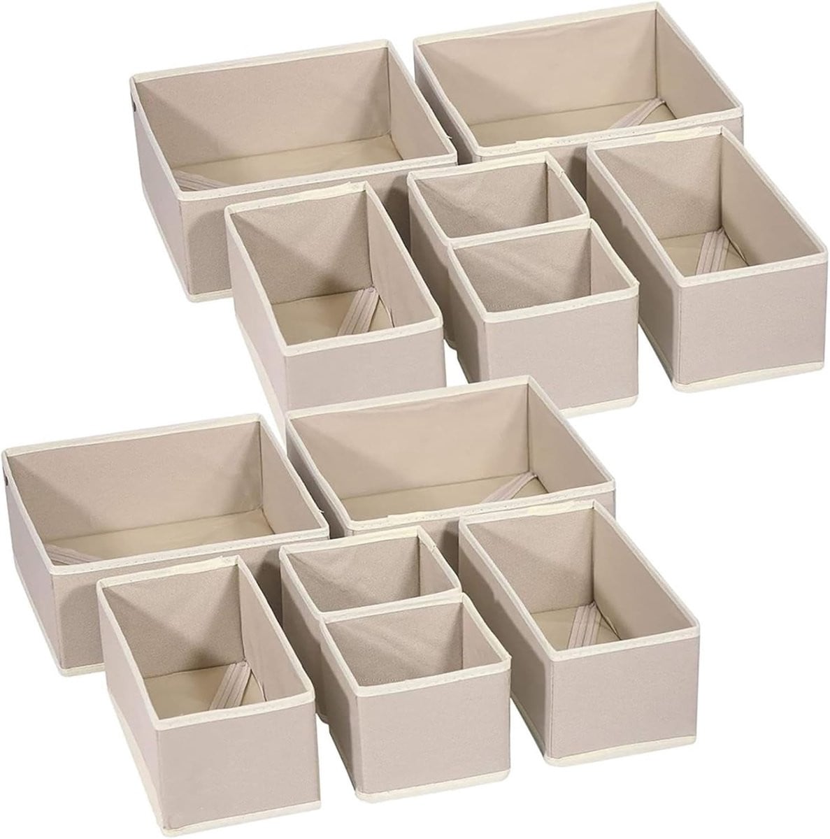 Thijox Kleding Lade Organisatoren 12 stuks - Kaki - Divider voor ondergoed en shirts