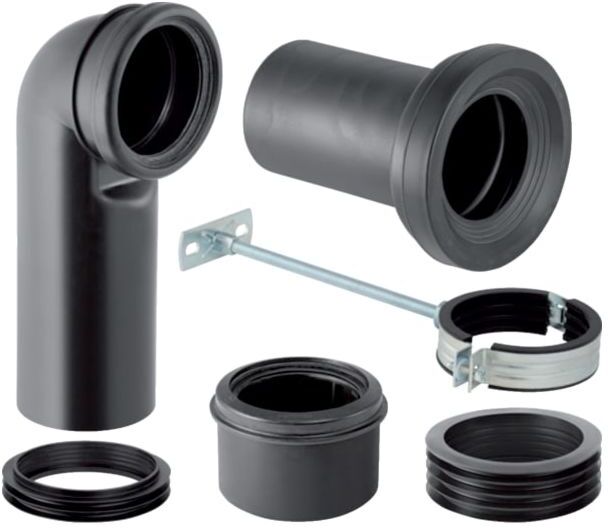 Geberit Anschlusss-Set 131082161 Anschlussbogen, für Stand-WC
