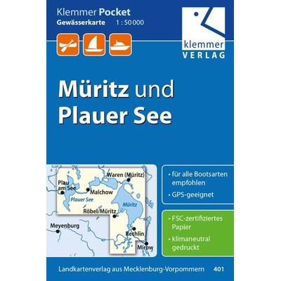 Klemmer Pocket Gewässerkarte Müritz und Plauer See, Sonstige von , Klemmer-Verlag, 978-3-940175-56-4