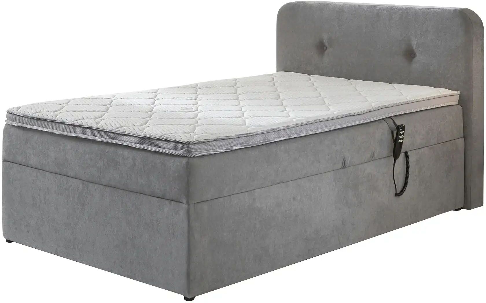 Höffner Boxbett elektrisch mit Stauraum  Rutland ¦ grau ¦ Maße (cm): B: 110 H: 104