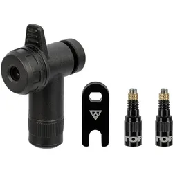 TOPEAK Pumpenkopf RapidHead + Ventilkappen-Set TurboFlow Valve Adapter