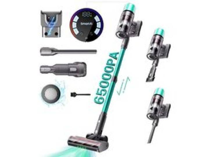 Aspirateur balai sans fil - SMARTAI - V5 Pro - 65 kPa - Autonomie 70 min - Écran OLED