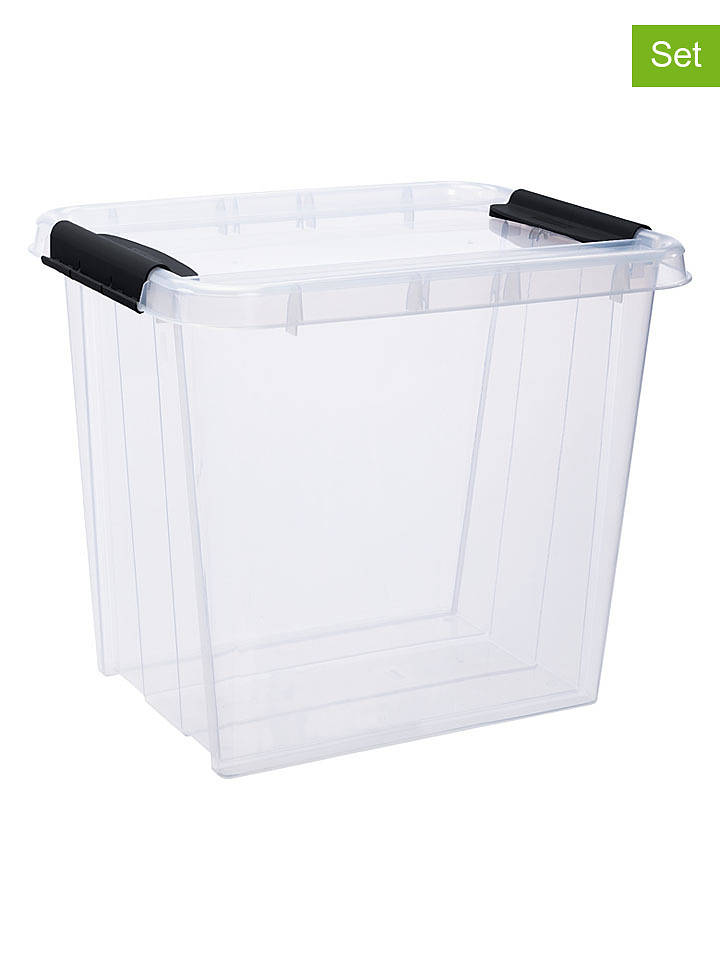 Plast Team 2er-Set: Aufbewahrungskisten "Probox" in Transparent - 53 l - onesize