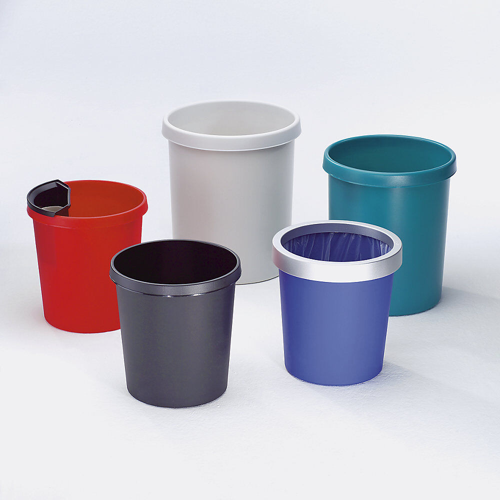 Papierkorb aus Polyethylen, Volumen 45 l, VE 2 Stk, schwarz helit