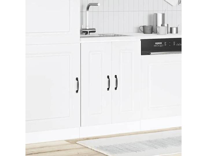 Blanc Meuble bas pour évier - CLOUD - Meuble sous évier - Kalmar blanc 60x46x81 5cm bois ingénierie FR968