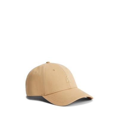 Baseball Cap TOMMY HILFIGER "ELEVATED CHIC CAP", Damen, beige (classic khaki), Web, Baumwolle, Caps, Mit festem Schirm
