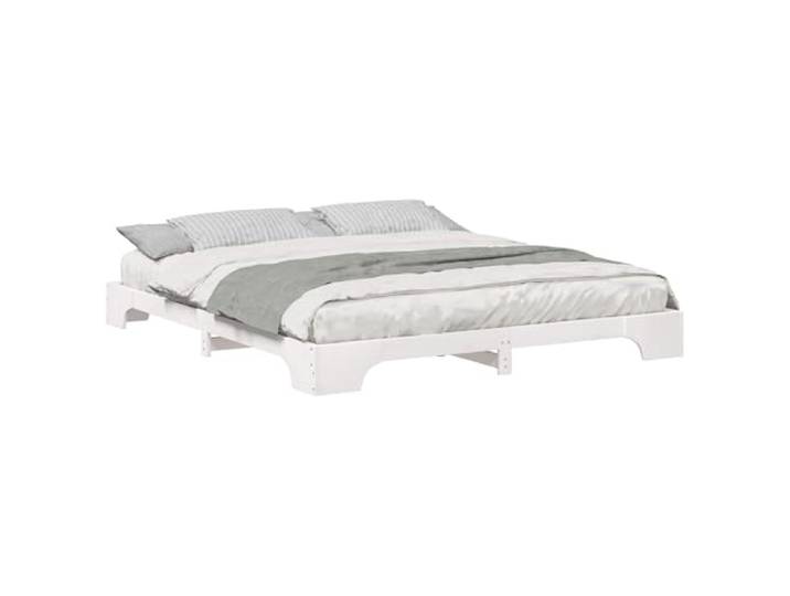 PUGYNBK Bettgestell 180 x 210 cm Kiefer massiv Plattformsockel mit Lamellen, modernes Design, ohne Lattenrost, einfache Reinigung, für modernes Schlafzimmer