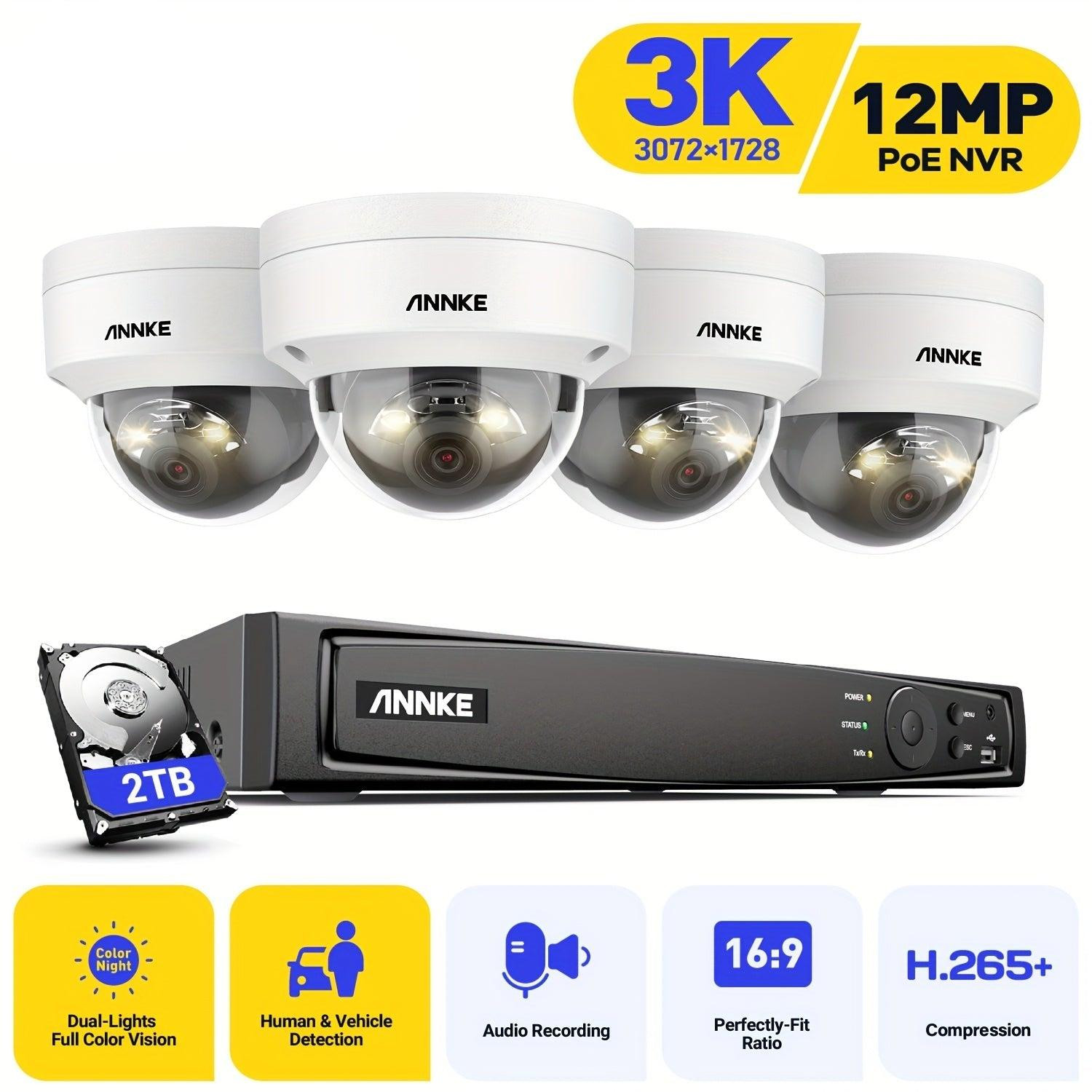 Selius Beveiligingscamera Set met 4x 5MP PoE Dome IP Camera's