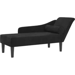 Décoshop26 - Chaiselongue/Lounge/Sofa für den Innenbereich mit schwarzen Samtkissen DEC026091 DEC026091