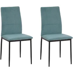 HTI-Living, Stühle, Esszimmerstuhl Finn Cordstoff Türkis (1x)