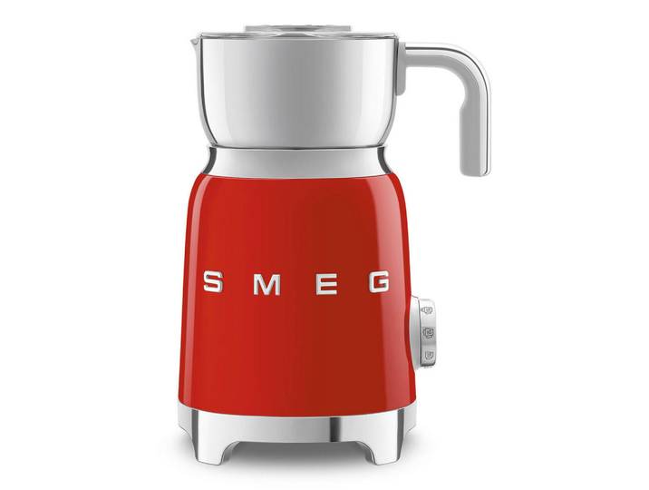 Smeg Milchschäumer, Rot, Metall, 600 ml, 18.4x25.1x14.2 cm, ergonomisches Design, abgedecktes Heizelement, Antihaftbeschichtung, Kochgeschirr, Küchengeräte, Kaffeemaschinen & Milchschäumer