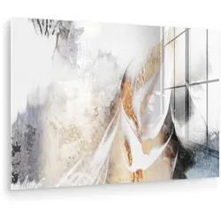ACRYLGLASBILD Luxus - Abstrakt - Gold - Weiß Wanddeko 60x40 cm