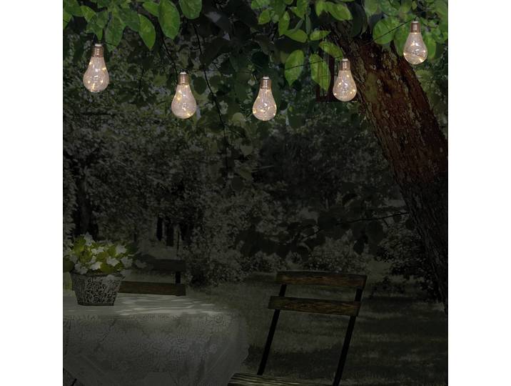 Näve LED-Solar-Lichterkette Glühbirne, 10-flg. Glühbirne, Kunststoff
