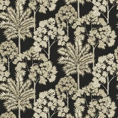 Galerie Wallcoverings Arcadia Collection Floral Palm Leaves Metallic Finish Vinyl on Non-woven Wallpaper Roll