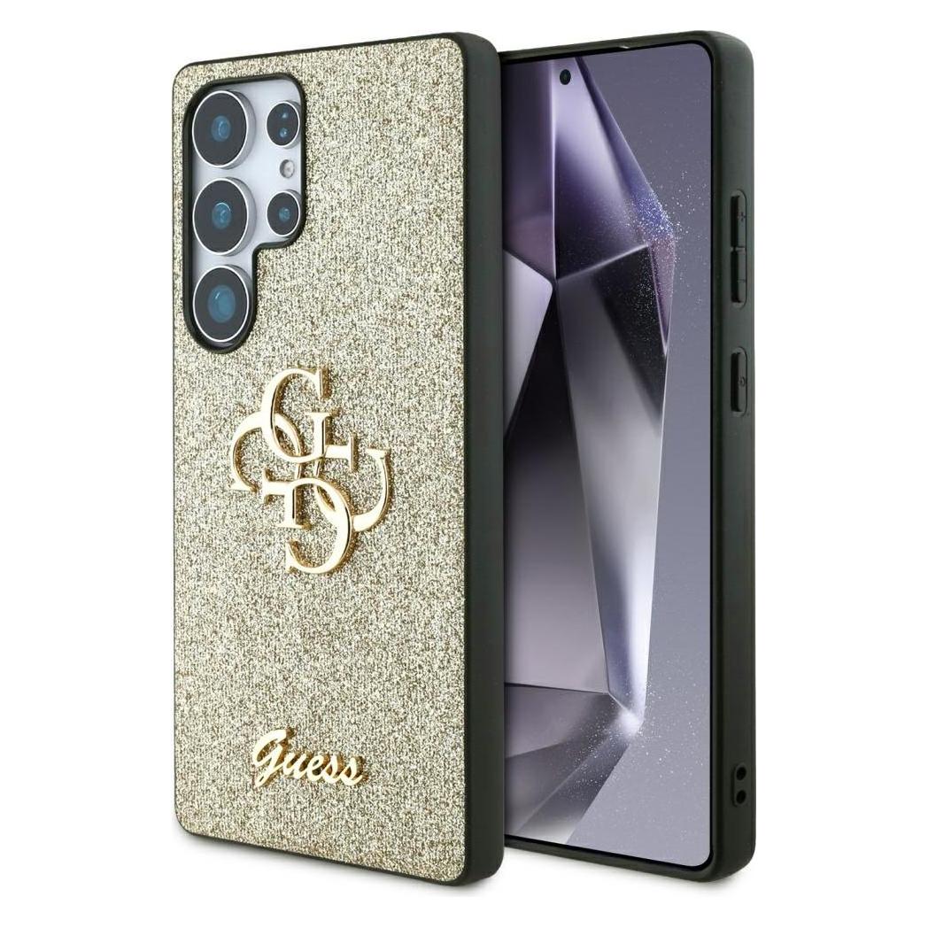 Guess Etui Fixed Glitter Big 4G Metal Logo do Samsung Galaxy S25 Ultra zÅoty (Samsung Galaxy S25 Ultra) (GUE004305-0)