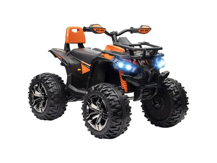 Homcom Kinder Quad Elektro 12V Kinderquad mit Vorwärts-, Rückwärtsfunktion Orange, Metall, 65x73x100 cm, unisex, Freizeit & Co, Gartenspielzeug, Kinder-Elektrofahrzeuge