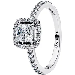 Pandora 193555C02 Damen-Ring Silber Funkelndes Quadrat Heiligenschein, 52/16,6
