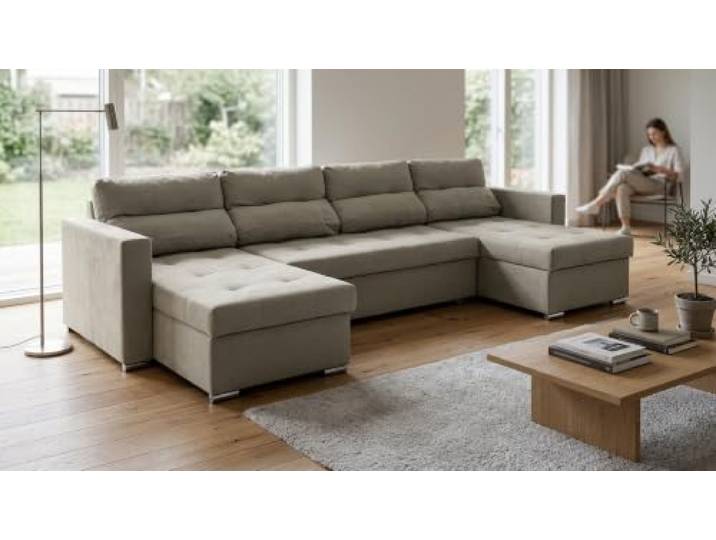 Family Meble Varius Big Wohnlandschaft mit Schlaffunktion – Grau – 26