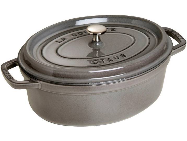 Staub Bräter Cocotte, Gusseisen (1-tlg), robust, langlebig, perfekte Hitzeverteilung, Aromaregen-Deckel