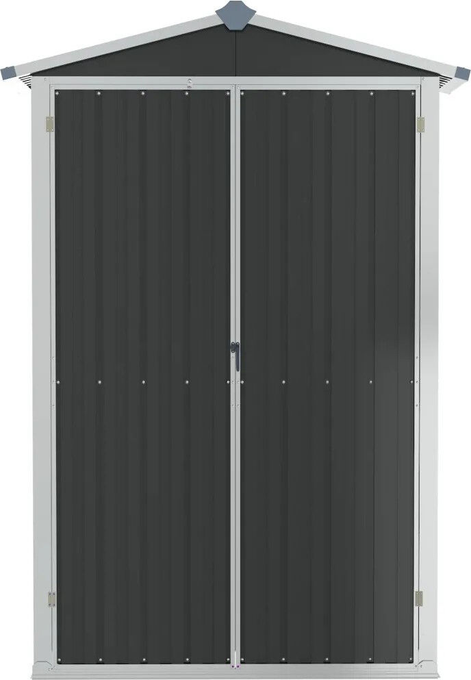 Dakota Fields Tubac Garden Shed Galvanised Steel Outdoor Tool Storage Shed Anthracite 107.5cm W X 46cm D X 183cm H