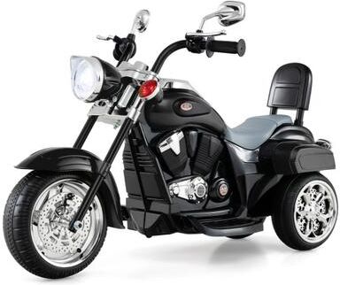 Costway 6V Powered Toddler 3-Wheel Motorbike Ride On Toy with Horn and Headlight-Black