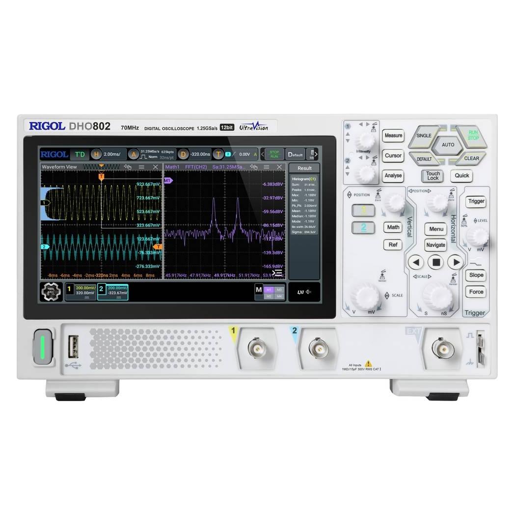 Rigol DHO802 Digital-Oszilloskop 70 MHz 1.25 GSa/s 25 Mpts 12 Bit 1 St. (Oszilloskop) (DHO802)