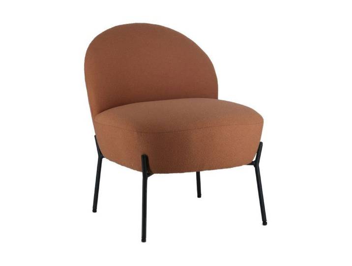 Fauteuil en tissu boucle rouille HELMI