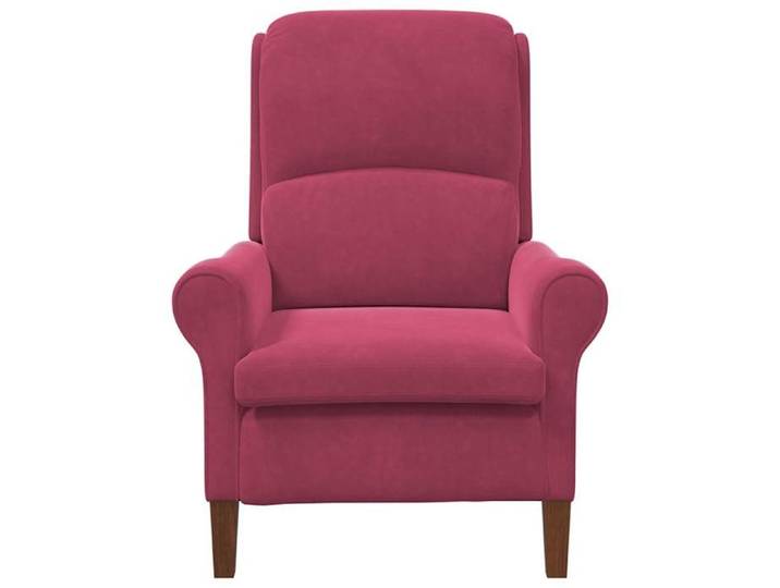 Confortable Fauteuil simple pour salon bureau chaise relax Rouge bordeaux Velours__27830