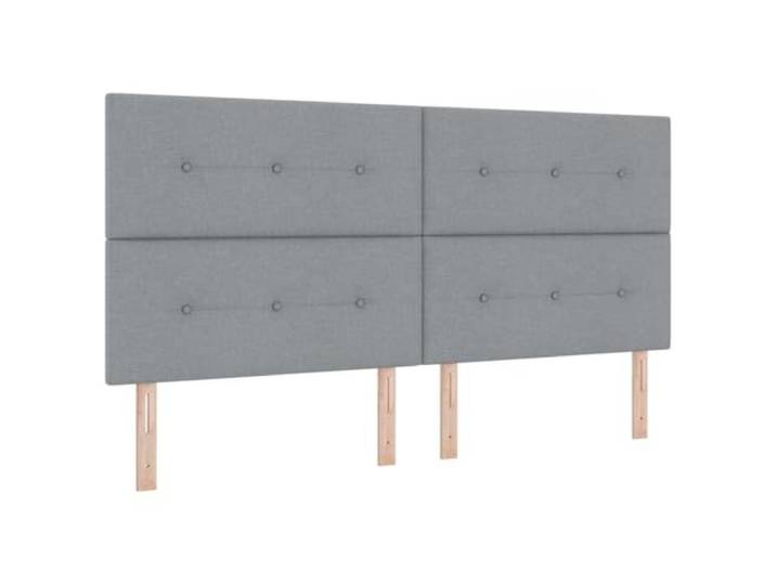 Makastle Kopfteil Hellgrau 200 cm Stoff Höhenverstellbar 2 Höhenstufen: 118/128 cm